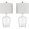 image:imageLavish Home Glass Cloche Table Lamps ClearIvory Set of 2 14 x 26