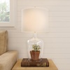 image:imageLavish Home Glass Cloche Table Lamps ClearIvory Set of 2 14 x 26Clear Glass and Ivory Set of 2