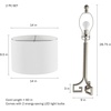 image:imageLavish Home Greek Key Table LampsSet of 2 Modern Lights with LED BulbsAntique Silver with Ivory Shades for Bedroom Living Room or Office