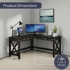 image:imageLavish Home L Shaped Computer Desk for Home Office Light Gray 59Wx235DDark Gray