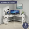 image:imageLavish Home L Shaped Computer Desk for Home Office Light Gray 59Wx235DWhite