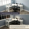 image:imageLavish Home L Shaped Computer Desk for Home Office Light Gray 59Wx235DWhite