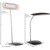 image:imageLavish Home LED Desk Lamp  Contemporary Touch Activated Reading Lamp with Adjustable Gooseneck 3 Brightness Levels and USB Power Cord by Northwest Black