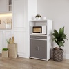 image:imageLavish Home Microwave Stand with Storage WhiteOak 24 x 1575 x 45White and Gray