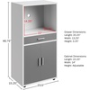 image:imageLavish Home Microwave Stand with Storage WhiteOak 24 x 1575 x 45White and Gray