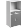image:imageLavish Home Microwave Stand with Storage WhiteOak 24 x 1575 x 45White and Gray