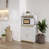 image:imageLavish Home Microwave Stand with Storage WhiteOak 24 x 1575 x 45White and Oak