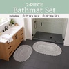 image:imageLavish Home Reversible Bathroom Rug Set Ivory 2Pieces 32x2024x17Grey