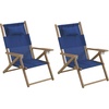 image:imageLavish Home Set of 2 Beach Chair  Outdoor WeatherResistant Wood Folding Chair with Backpack Straps  4Position Reclining Seat  Beach Essentials GrayBlue