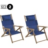 image:imageLavish Home Set of 2 Beach Chair  Outdoor WeatherResistant Wood Folding Chair with Backpack Straps  4Position Reclining Seat  Beach Essentials GrayBlue