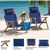 image:imageLavish Home Set of 2 Beach Chair  Outdoor WeatherResistant Wood Folding Chair with Backpack Straps  4Position Reclining Seat  Beach Essentials GrayBlue