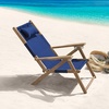 image:imageLavish Home Set of 2 Beach Chair  Outdoor WeatherResistant Wood Folding Chair with Backpack Straps  4Position Reclining Seat  Beach Essentials GrayBlue