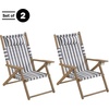 image:imageLavish Home Set of 2 Beach Chair  Outdoor WeatherResistant Wood Folding Chair with Backpack Straps  4Position Reclining Seat  Beach Essentials GrayGrey