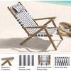 image:imageLavish Home Set of 2 Beach Chair  Outdoor WeatherResistant Wood Folding Chair with Backpack Straps  4Position Reclining Seat  Beach Essentials GrayGrey