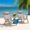 image:imageLavish Home Set of 2 Beach Chair  Outdoor WeatherResistant Wood Folding Chair with Backpack Straps  4Position Reclining Seat  Beach Essentials GrayGrey