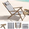 image:imageLavish Home Set of 2 Beach Chair  Outdoor WeatherResistant Wood Folding Chair with Backpack Straps  4Position Reclining Seat  Beach Essentials GrayGrey