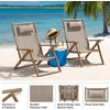 image:imageLavish Home Set of 2 Beach Chair  Outdoor WeatherResistant Wood Folding Chair with Backpack Straps  4Position Reclining Seat  Beach Essentials GrayTaupe