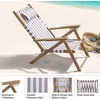 image:imageLavish Home Set of 2 Beach Chair  Outdoor WeatherResistant Wood Folding Chair with Backpack Straps  4Position Reclining Seat  Beach Essentials GrayTaupe Stripe