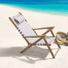 image:imageLavish Home Set of 2 Beach Chair  Outdoor WeatherResistant Wood Folding Chair with Backpack Straps  4Position Reclining Seat  Beach Essentials GrayTaupe Stripe