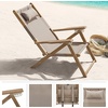 image:imageLavish Home Set of 2 Beach Chair  Outdoor WeatherResistant Wood Folding Chair with Backpack Straps  4Position Reclining Seat  Beach Essentials GrayTaupe