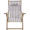 image:imageLavish Home Set of 2 Beach Chair  Outdoor WeatherResistant Wood Folding Chair with Backpack Straps  4Position Reclining Seat  Beach Essentials GrayTaupe Stripe