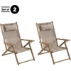image:imageLavish Home Set of 2 Beach Chair  Outdoor WeatherResistant Wood Folding Chair with Backpack Straps  4Position Reclining Seat  Beach Essentials GrayTaupe