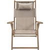 image:imageLavish Home Set of 2 Beach Chair  Outdoor WeatherResistant Wood Folding Chair with Backpack Straps  4Position Reclining Seat  Beach Essentials GrayTaupe