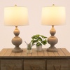 image:imageLavish Home Set of 2 Table Lamps  Lamps with USB Charging Ports and LED Bulbs Included  for Living Room Office or Bedroom Decor Whitewash
