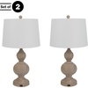 image:imageLavish Home Set of 2 Table Lamps  Lamps with USB Charging Ports and LED Bulbs Included  for Living Room Office or Bedroom Decor Whitewash