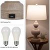 image:imageLavish Home Set of 2 Table Lamps  Lamps with USB Charging Ports and LED Bulbs Included  for Living Room Office or Bedroom Decor Whitewash
