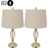 image:imageLavish Home Set of 2 Table Lamps  Modern Lamps with USB Charging Ports and LED Bulbs  for Living Room Office or Bedroom Decor SandSand