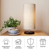 image:imageLavish Home Small Table Lamp Set with Wood Base  Set of 2 Modern Cylinder Lights with LED Bulb IncludeDecor Living Room Bedroom or Home Office