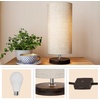 image:imageLavish Home Small Table Lamp Set with Wood Base  Set of 2 Modern Cylinder Lights with LED Bulb IncludeDecor Living Room Bedroom or Home Office