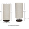 image:imageLavish Home Small Table Lamp Set with Wood Base  Set of 2 Modern Cylinder Lights with LED Bulb IncludeDecor Living Room Bedroom or Home Office