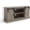 image:imageLavish Home TV Stand  65Inch Entertainment Center with Media Console Shelves Cable Management and Sliding XStyle Barn Doors Gray Woodgrain