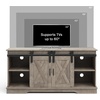 image:imageLavish Home TV Stand  65Inch Entertainment Center with Media Console Shelves Cable Management and Sliding XStyle Barn Doors Gray Woodgrain