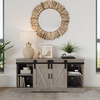 image:imageLavish Home TV Stand  65Inch Entertainment Center with Media Console Shelves Cable Management and Sliding XStyle Barn Doors Gray Woodgrain