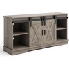 image:imageLavish Home TV Stand  65Inch Entertainment Center with Media Console Shelves Cable Management and Sliding XStyle Barn Doors Gray Woodgrain