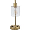 image:imageLavish Home Table Lamp  Industrial Lamp with USB Charge Ports Touch Control and Edison Bulb  for Living Room Office or Bedroom Decor Gold