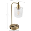image:imageLavish Home Table Lamp  Industrial Lamp with USB Charge Ports Touch Control and Edison Bulb  for Living Room Office or Bedroom Decor Gold
