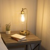 image:imageLavish Home Table Lamp  Industrial Lamp with USB Charge Ports Touch Control and Edison Bulb  for Living Room Office or Bedroom Decor Gold