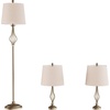 image:imageLavish Home Table and Floor Lamps Set of 3 Matching Curved Openwork Steel Lighting for Living Room Bedroom Office EnergyEfficient LEDModern