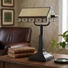 image:imageLavish Home Tiffany Style Bankers Desk Lamp with Stained Glass Shade BrownDark Brown  Black   Off White