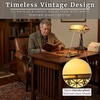image:imageLavish Home Tiffany Style Bankers Desk Lamp with Stained Glass Shade BrownDark Brown  Black   Off White