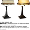 image:imageLavish Home Tiffany Style Bankers Desk Lamp with Stained Glass Shade BrownDark Brown  Black   Off White
