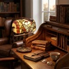 image:imageLavish Home Tiffany Style Bankers Desk Lamp with Stained Glass Shade BrownMulticolor