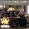 image:imageLavish Home Tiffany Style Table Lamp with Stained Glass Shade Bronze
