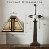 image:imageLavish Home Tiffany Style Table Lamp with Stained Glass Shade BronzeBrown
