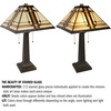 image:imageLavish Home Tiffany Style Table Lamp with Stained Glass Shade BronzeBrown