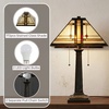 image:imageLavish Home Tiffany Style Table Lamp with Stained Glass Shade BronzeBrown